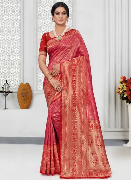 Gajari Colour Kamini Silk Wedding Wear Wholesale Silk Sarees 3820