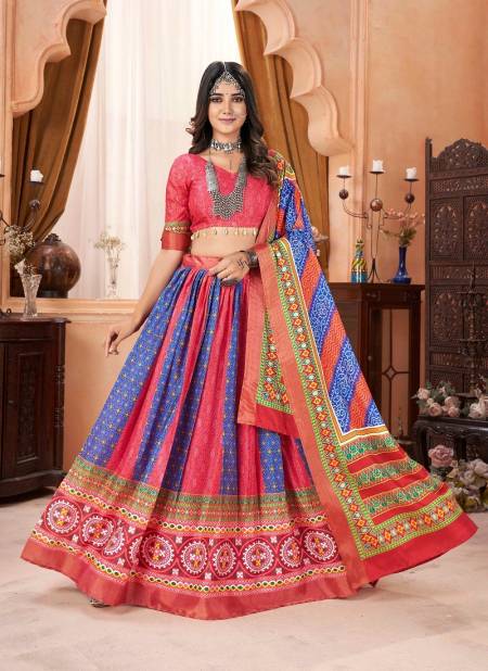 Gajari Colour SS Navratri Special Silk Cotton Lehenga Choli Orders In India GS3272