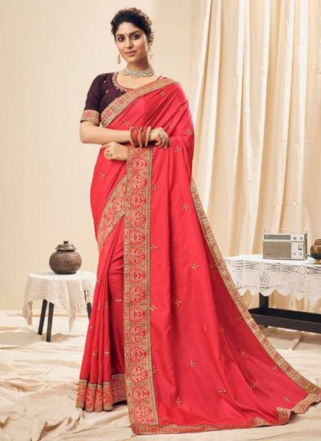 Gajari Colour Sargam Designer Wholesale Wedding Wear Saree Catalog 3801