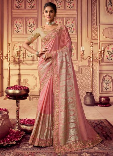 Gajari Colour Suvarna By Sulakshmi 8001 To 8009 Wedding Wear Sarees Catalog 8003