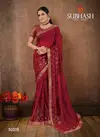 Gazari Subhash Georgette Foil Work Saree with Brocade Blouse Designer Rich Look Wedding Wear and Party Wear Saree 10315