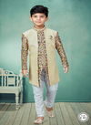 Gold And Mix Colour Kids Indo Western Sherwani Catalog K 581