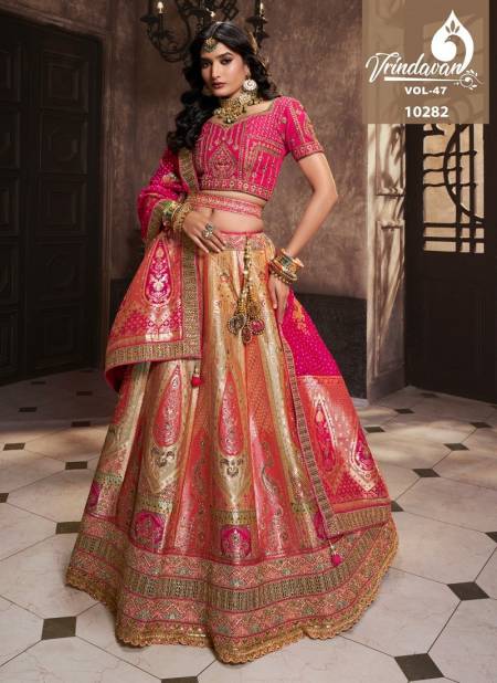 Gold And Pink Colour Vrindavan Vol 39 By Royal Banarasi Silk Designer Lehenga Choli Manufacturers 10282