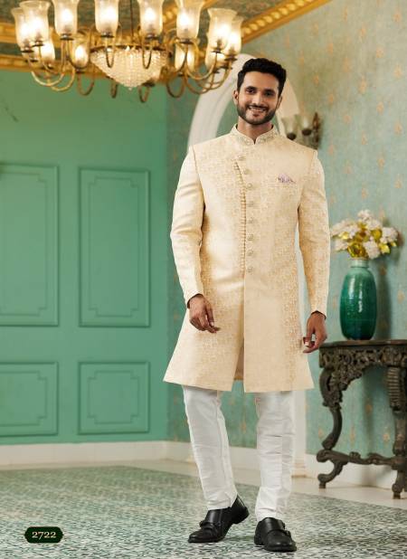 Gold Colour Function Wear Mens Indo Western Wholesale Clothing Distribution In India 2722