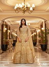 Gold Colour Sabhyata By Bela Wedding Wear Net Anarkali Suit Exporters In India 3007