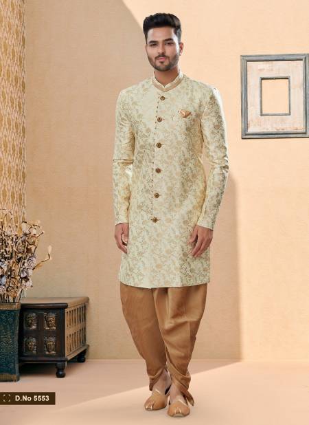 Gold Colour Vol 14 Function Wear Mens Sherwani Wholesalers In Delhi 5553