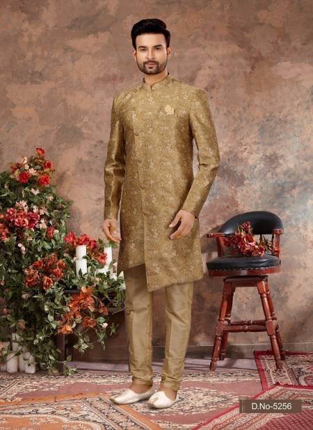 Gold Mustard Colour Vol 11 Party Wear Mens Indo Western Wholesale In India 5256