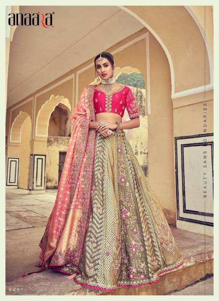 Gold Pink Colour Tathstu Hit Collection Wedding Wear Silk Lehenga Wholesale Market In Surat 6001