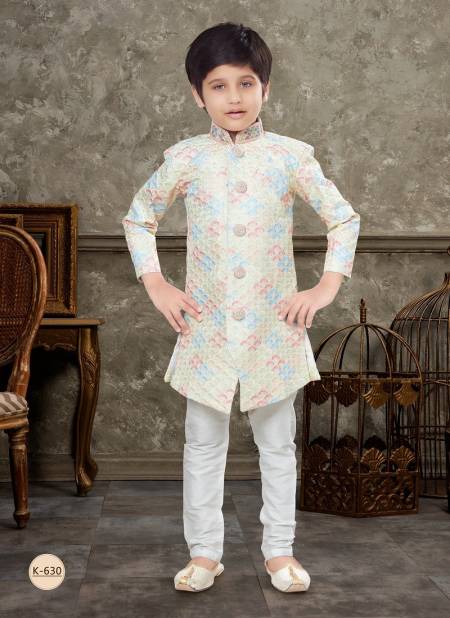 Golden And Multy Colour Kids Vol 5 Boys Wear Kurta Pajama And Indo Western Catalog K 630