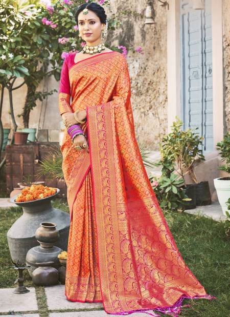 Golden And Rani Colour Sundari Silk Sangam Exclusive Wear Wholesale Silk Sarees Catalog 1001