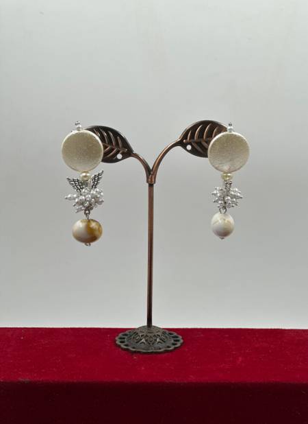 Golden And White Colour Party Wear 851 to 865 Earrings Catalog 852