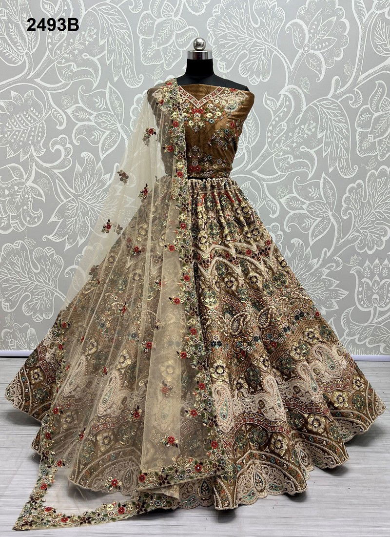 Golden Colour Anjani Art 2493 Colors Designer Lehenga Choli Catalog 2493 B