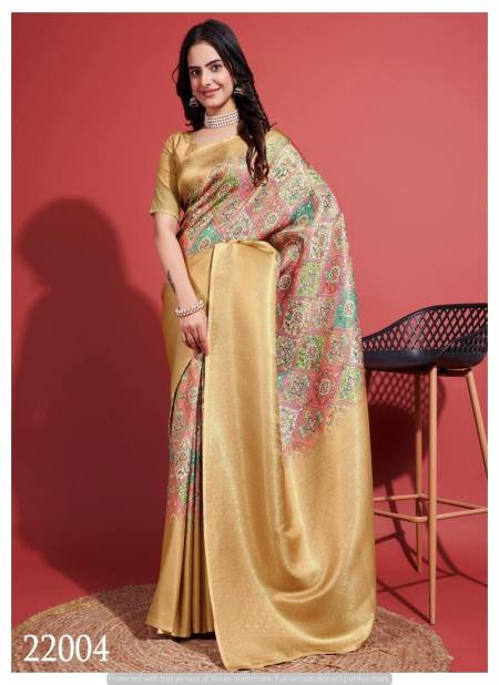 Golden Colour Dionne Vol 1 By Sethnic Kubera Pattu Designer Saree Wholesale In India 22004