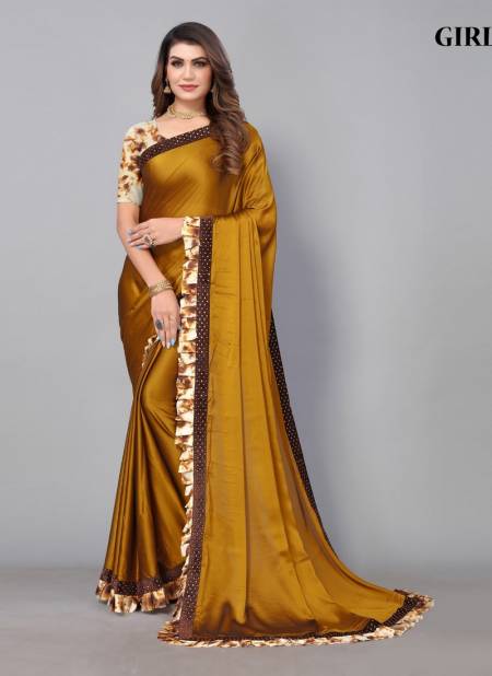Golden Colour Girl By Fashion Lab Party Wear Saree Catalog 201