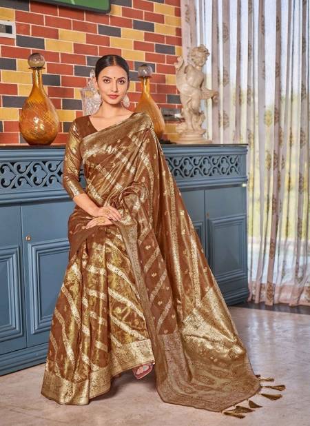 Golden Colour Manasvi Silk By Monjolika Wedding Wear Bulk Sarees Orders In India 6704