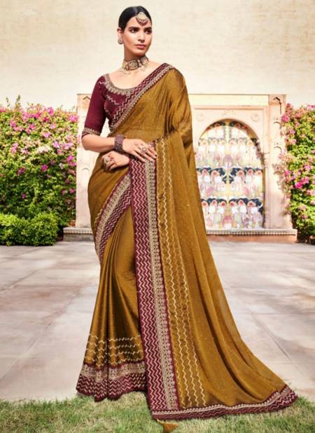 Mehendi Colour Sadhna Fancy Wear Wholesale Designer Sarees 1209
