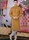 Golden Fancy Cotton Festival Wear Designer Pintex Kurta Pajama 166834
