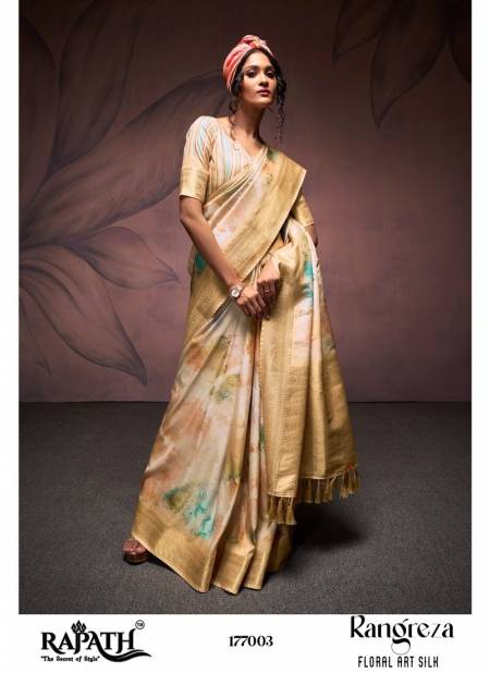 Golden Multi Colour Rangreza 177001 TO 177010 Series By Rajpath Silk Saree Wholesale Shop in Surat 177003