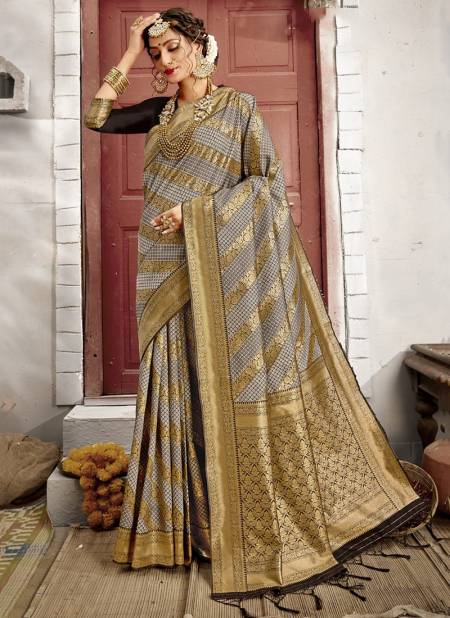 Gray All Time Hit Vol 3 Function Wear Wholesale Silk Sarees Catalog 11013 D