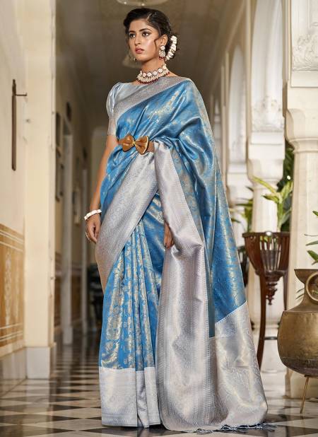Gray And Blue Colour BK 8729 Ethnic Wear Wholesale Silk Sarees 8004