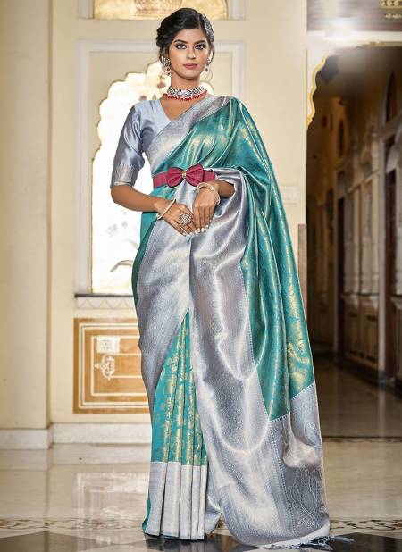 Gray And Green Colour BK 8729 Ethnic Wear Wholesale Silk Sarees 8003