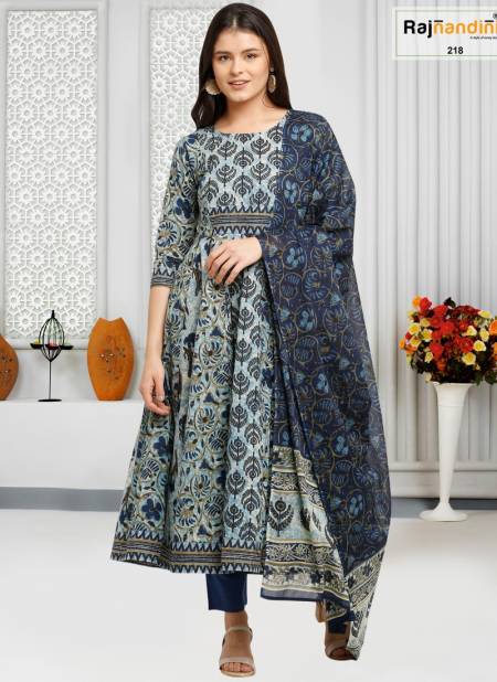 Gray And Navy Blue Colour Sophia By Rajnandini Readymade Salwar Suit Catalog 218
