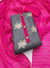 Gray And Pink Colour Organza Star Printed Dress Material Catalog 4