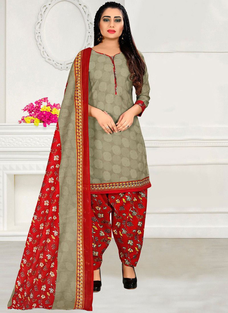 Gray And Red Rajnandini Ethnic Wear Wholesale Designer Salwar Suit Catalog 4135