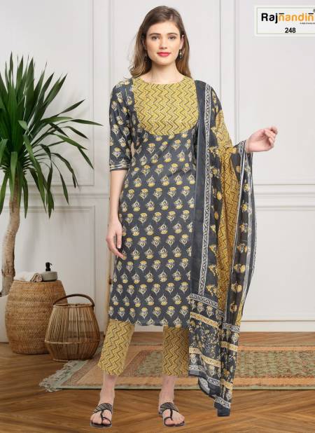 Gray And Yellow Sophia By Rajnandini Readymade Salwar Suit Catalog 248