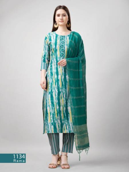 Gray Colour Aaradhna 1134 Rayon Printed Embroidery Kurti With Bottom Dupatta Wholesale Online
