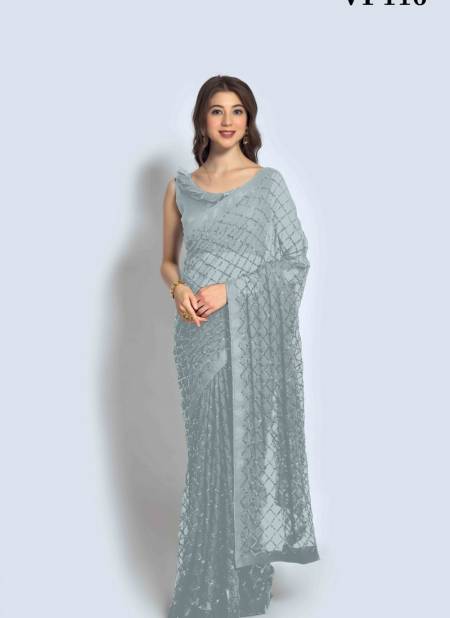 Gray Colour Chokadi By Fashion Berry Party Wear Saree Catalog 116