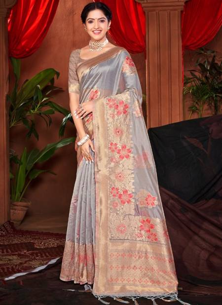Gray Colour Deepkala Designer Wholesale Silk Sarees Catalog 3292