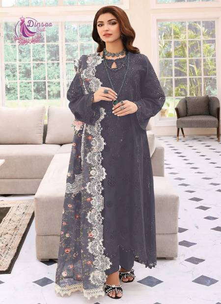 Gray Colour Elaf Colour Vol 1 By Dinsaa Pakistani Salwar Suit Catalog 189 E