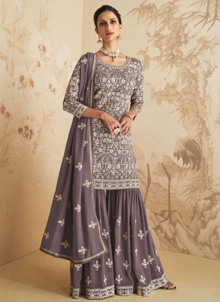 Gray Colour Elan Aashirwad Wedding Wear Wholesale sharara Suits Catalog 9408