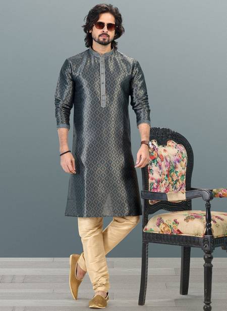 Gray Colour Festive Wear Wholesale Mens Kurta Pajama Catalog 2052
