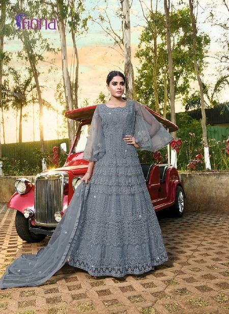 Gray Colour Florence By Fiona Designer Gown Catalog 22923 Catalog