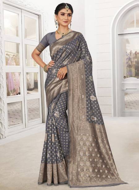 Gray Colour Janshin Wedding Wear Wholesale Silk Sarees 3263.jpg