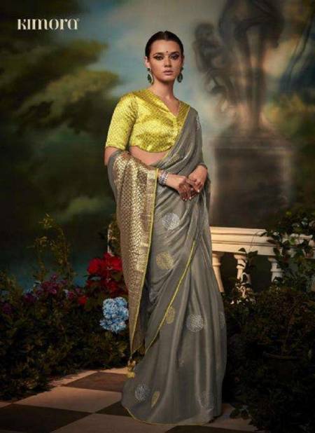 Gray Colour Kajal Vol 2 By Kimora Fancy Wedding Designer Saree Catalog KS 5241