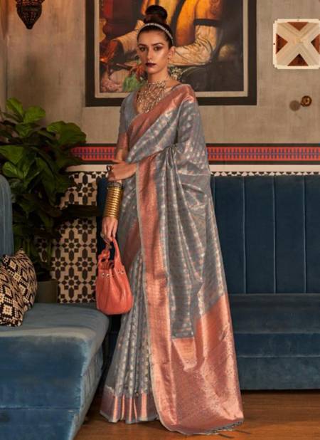 Gray Colour Karshni Silk Function Wear Wholesale Designer Sarees 1005
