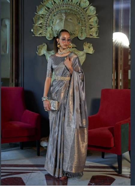 Gray Colour Kelsey Silk By Rajtex Designer Saree Catalog 29003