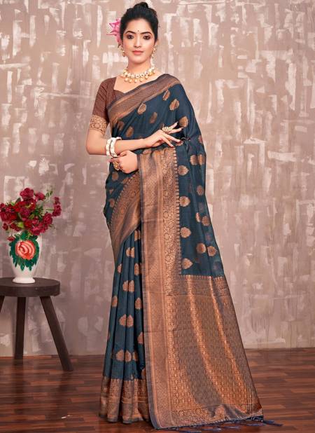 Gray Colour Kesariya Sangam Festive Wear Wholesale Designer Sarees Catalog 2690