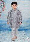 Gray Colour Kids Kurta Pajama And Indo Western Catalog K 719