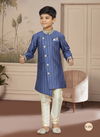 Gray Colour Kids Vol 4 Boys Wear Kurta Pajama And Indo Western Catalog K 593