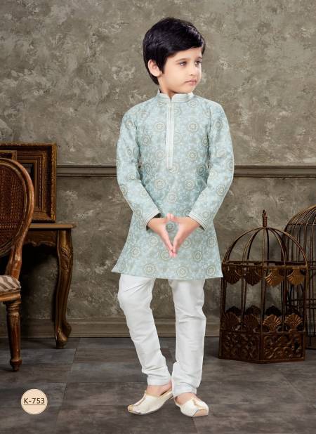 Gray Colour Kids Vol 5 Boys Wear Kurta Pajama And Indo Western Catalog K 753