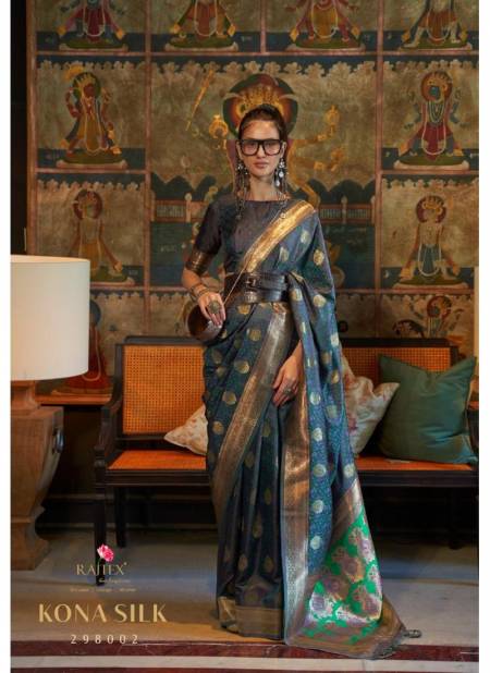 Gray Colour Kona Silk By Rajtex Wedding Saree Catalog 298002