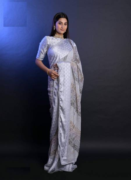 Gray Colour Krisha Vol 6 By Ashima Party Wear Saree Catalog 7504
