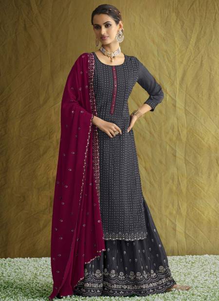 Gray Colour Maisha By Anbazaar 11046 To 11051 Sharara Suit Catalog 11047
