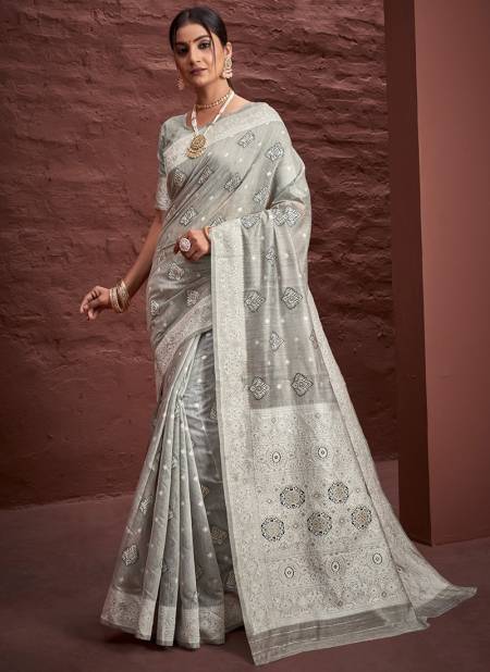 Gray Colour Mansi Sangam Colours Wholesale Cotton Sarees Catalog 1005