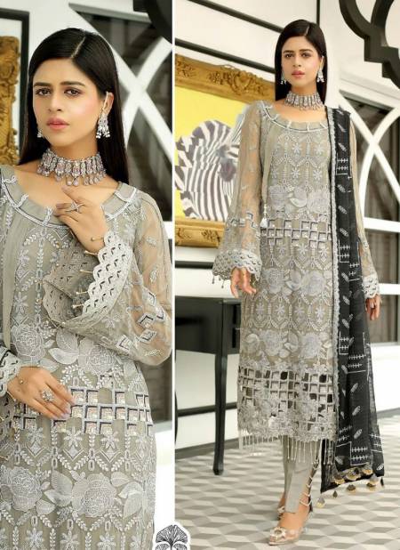 Gray Colour Maryam Designer Wholesale Pakistani Salwar Suits Catalog 10091