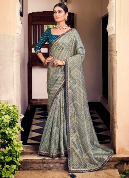 Gray Colour Niharika Mahaveera Function Wear Wholesale Silk Sarees 1405